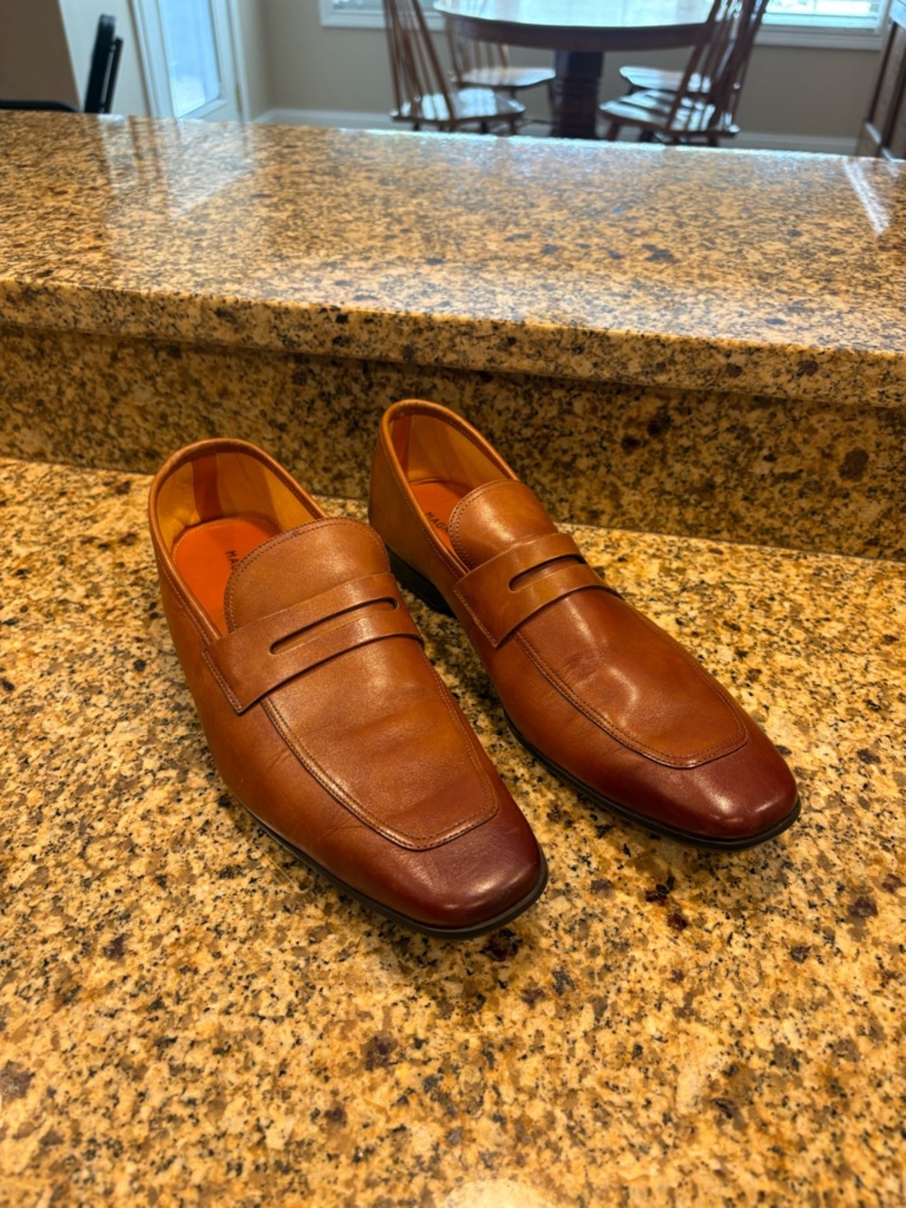 Magnanni Vince Brown Leather Penny Loafers Classic Style Men’s 11.5